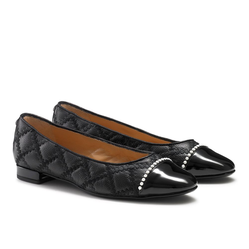 Dámské Baleríny Russell & Bromley Boulevard Pearl Černé | CZ-63275A