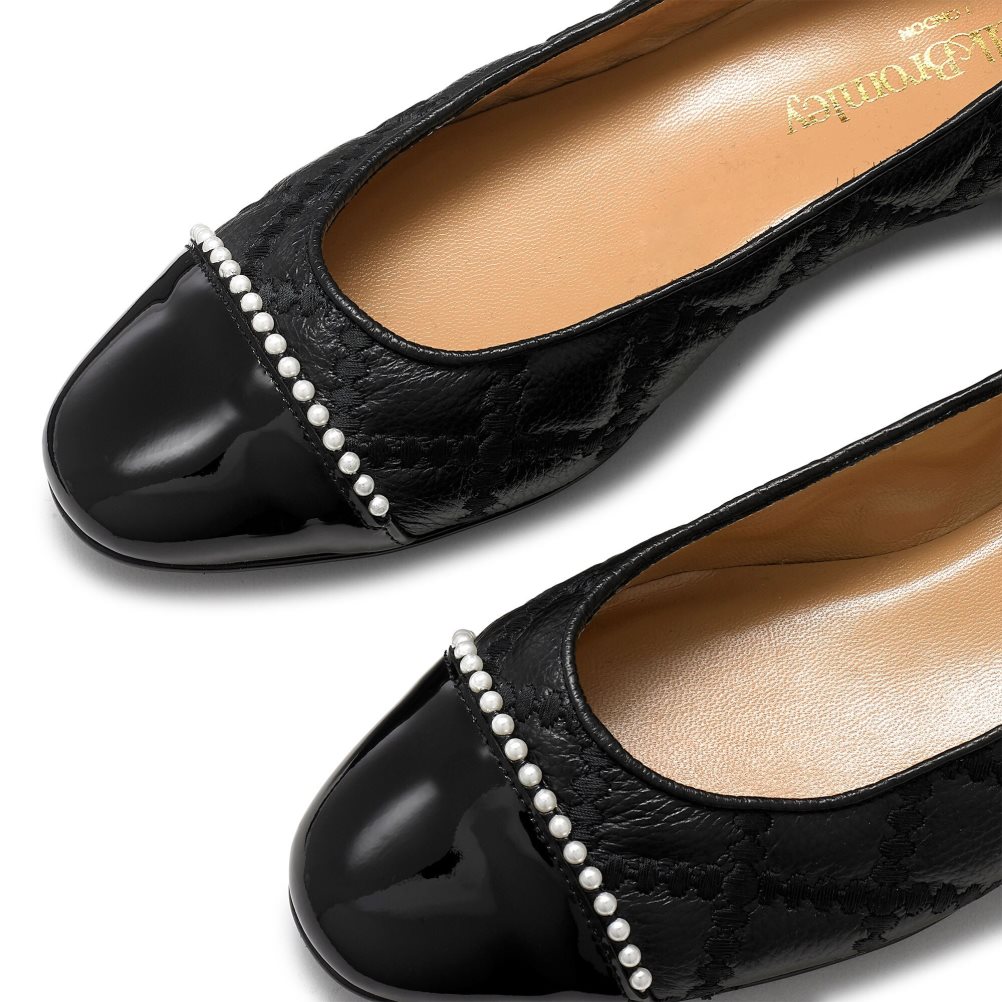 Dámské Baleríny Russell & Bromley Boulevard Pearl Černé | CZ-63275A