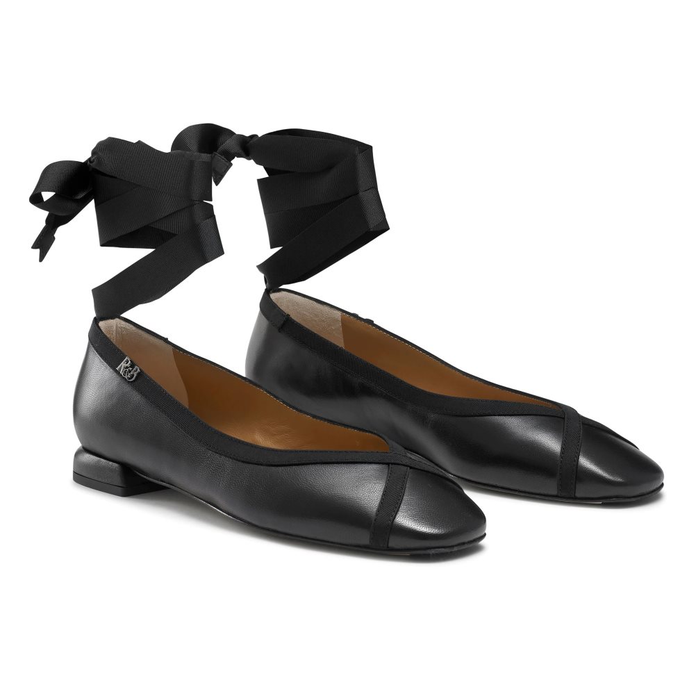 Dámské Baleríny Russell & Bromley Pirouette Ankle Tie Černé | CZ-03915Y