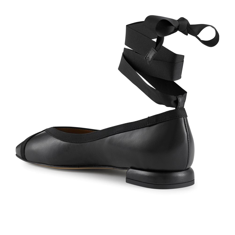 Dámské Baleríny Russell & Bromley Pirouette Ankle Tie Černé | CZ-03915Y