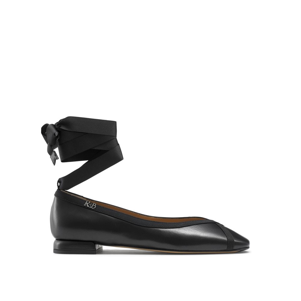 Dámské Baleríny Russell & Bromley Pirouette Ankle Tie Černé | CZ-03915Y