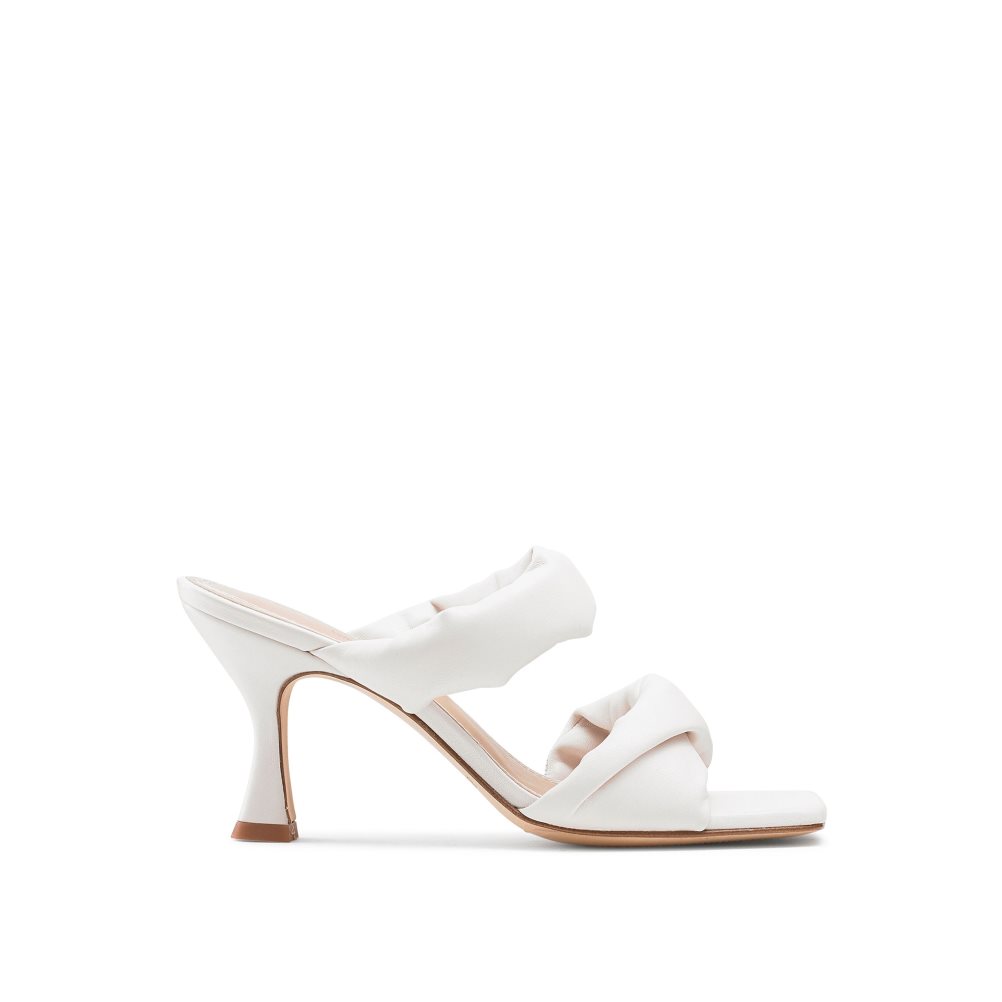 Dámské Boty Mules Russell & Bromley Cocktail Puff Páskové Bílé | CZ-80219D