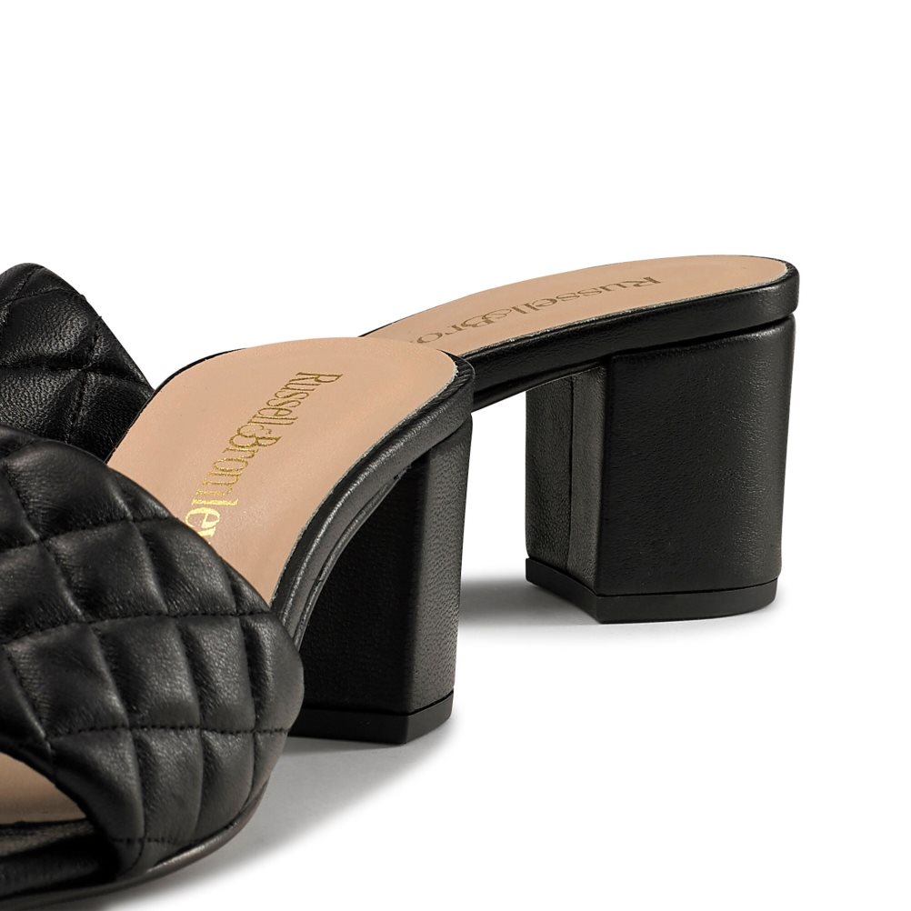 Dámské Boty Mules Russell & Bromley Quiltbloc Quilted Block Černé | CZ-51243Q