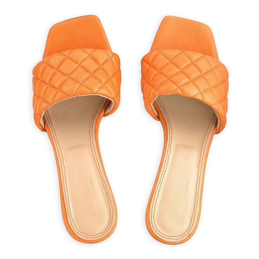 Dámské Boty Mules Russell & Bromley Quiltbloc Quilted Block Oranžové | CZ-93186M