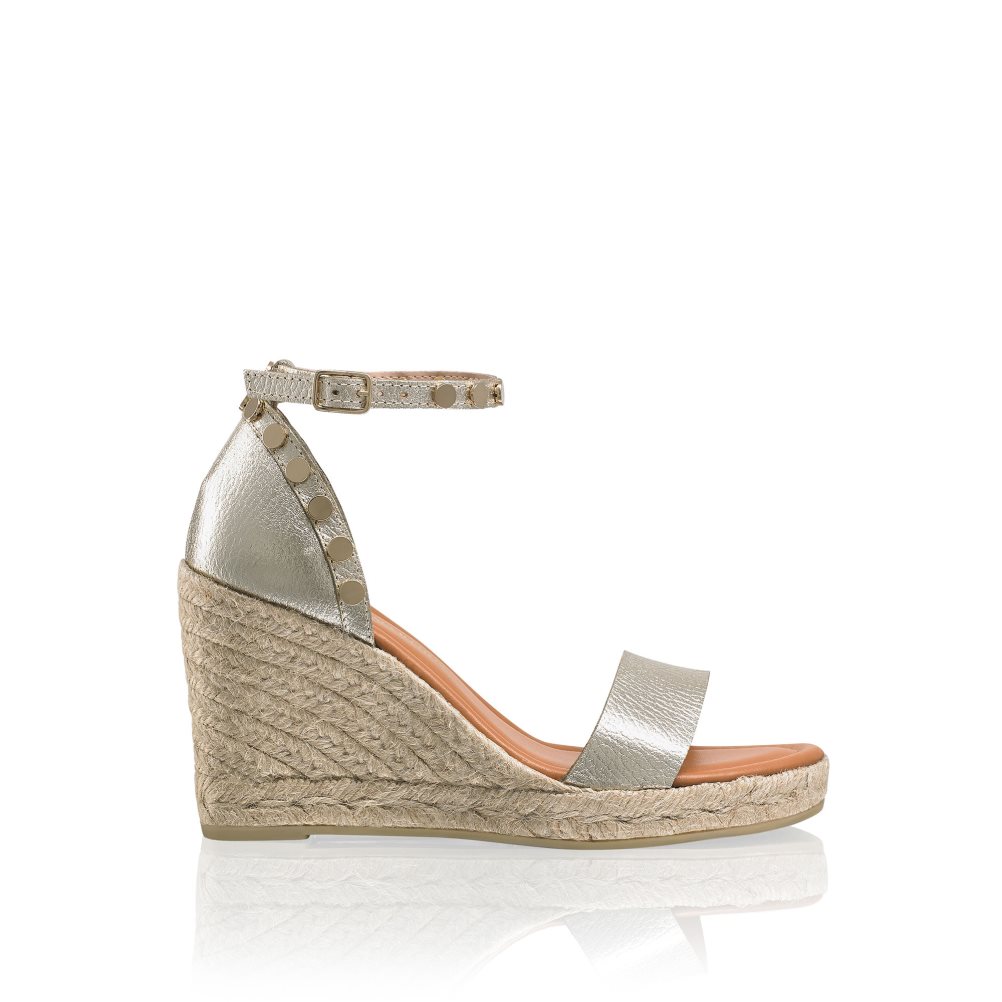 Dámské Boty Na Klínku Russell & Bromley Coin Spin Stud Espadrilky Zlaté | CZ-21456U