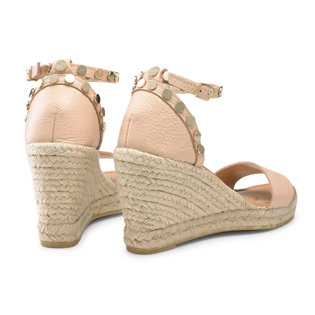 Dámské Boty Na Klínku Russell & Bromley Coin Spin Stud Espadrilky Růžové | CZ-37154X