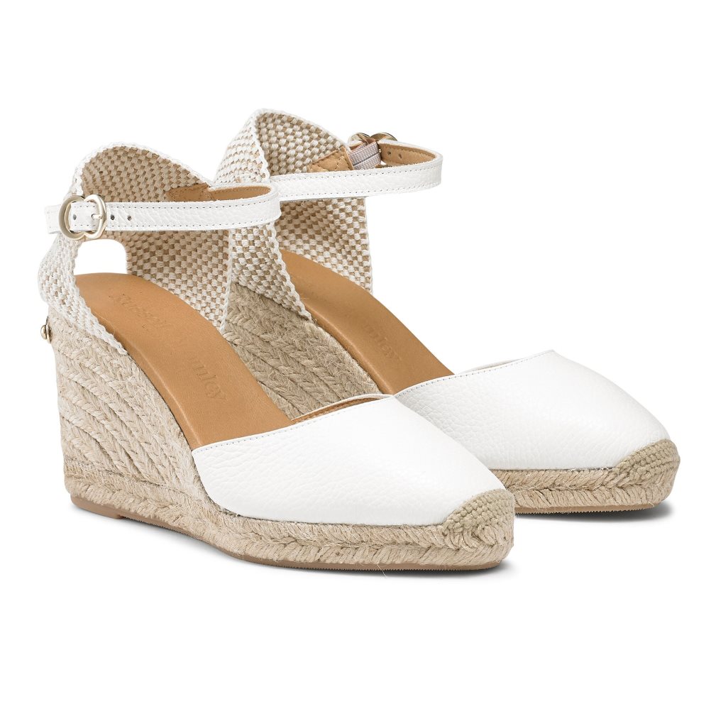 Dámské Boty Na Klínku Russell & Bromley Coco-hi Espadrilky Bílé | CZ-45827J