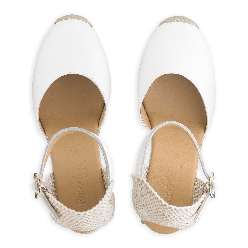 Dámské Boty Na Klínku Russell & Bromley Coco-hi Espadrilky Bílé | CZ-45827J