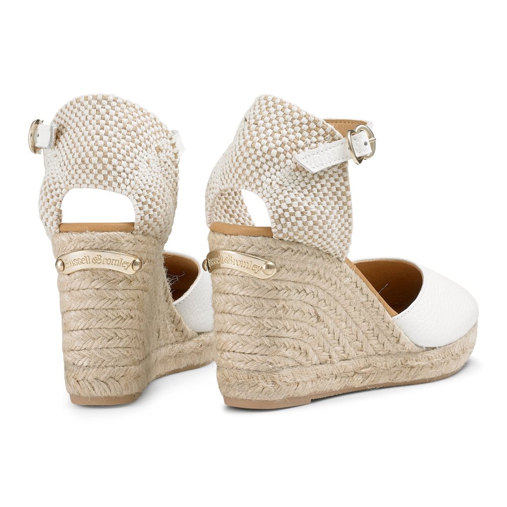 Dámské Boty Na Klínku Russell & Bromley Coco-hi Espadrilky Bílé | CZ-45827J