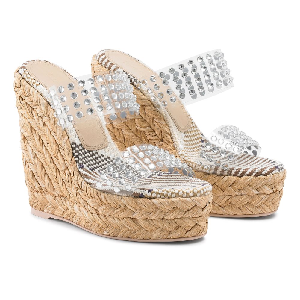 Dámské Boty Na Klínku Russell & Bromley Iceberg Perspex Espadrilky Stříbrné | CZ-54203T