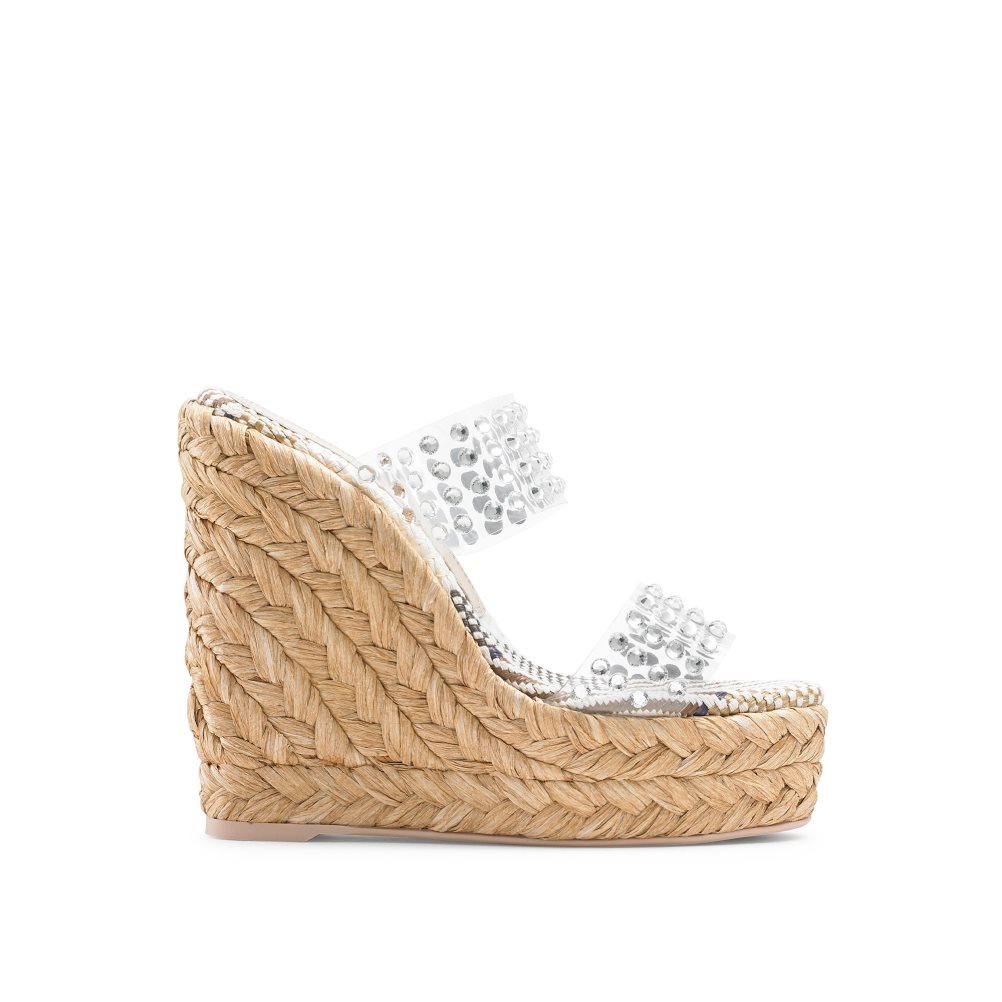 Dámské Boty Na Klínku Russell & Bromley Iceberg Perspex Espadrilky Stříbrné | CZ-54203T