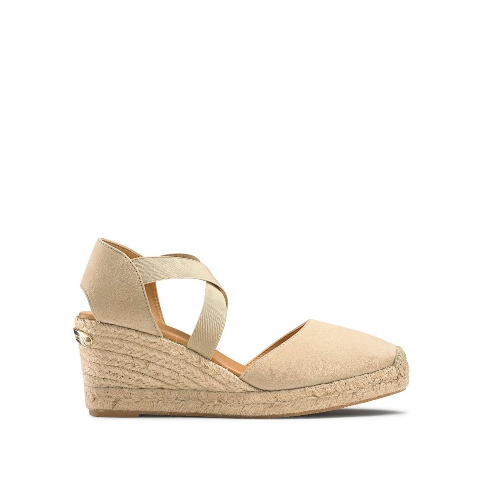 Dámské Boty Na Klínku Russell & Bromley Coco-cross Elastic Espadrilky Světle Hnědé | CZ-83702Y