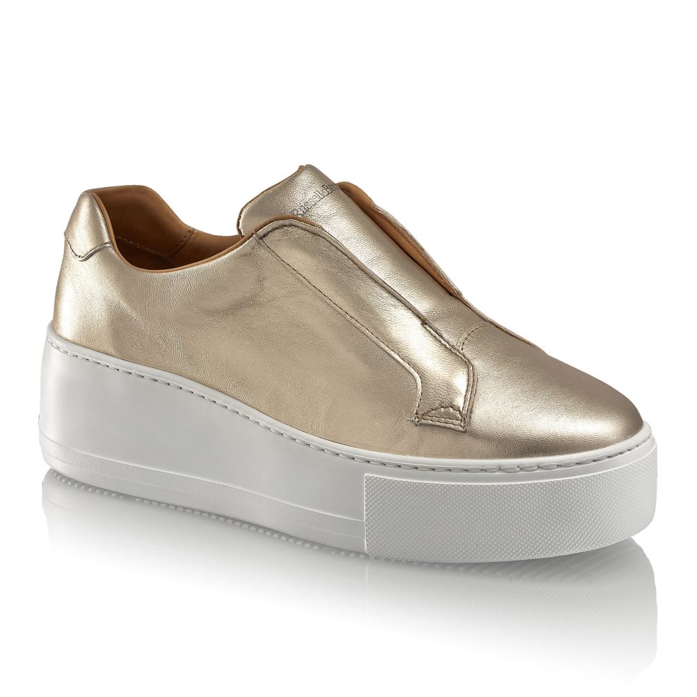 Dámské Boty Na Platformy Russell & Bromley Park Up Flatform Laceless Zlaté | CZ-30168H