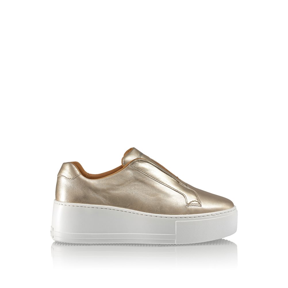 Dámské Boty Na Platformy Russell & Bromley Park Up Flatform Laceless Zlaté | CZ-30168H