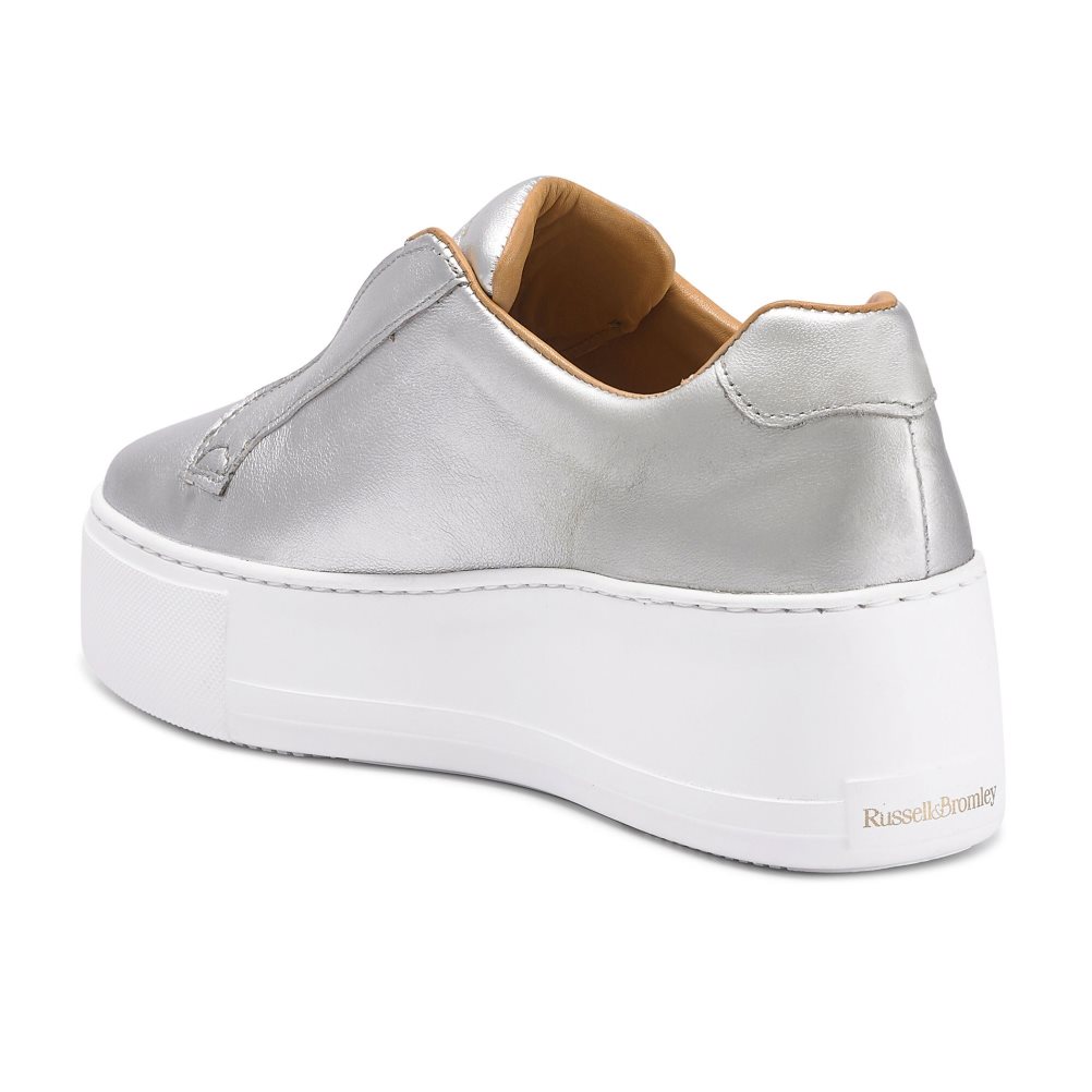 Dámské Boty Na Platformy Russell & Bromley Park Up Flatform Laceless Stříbrné | CZ-50982U