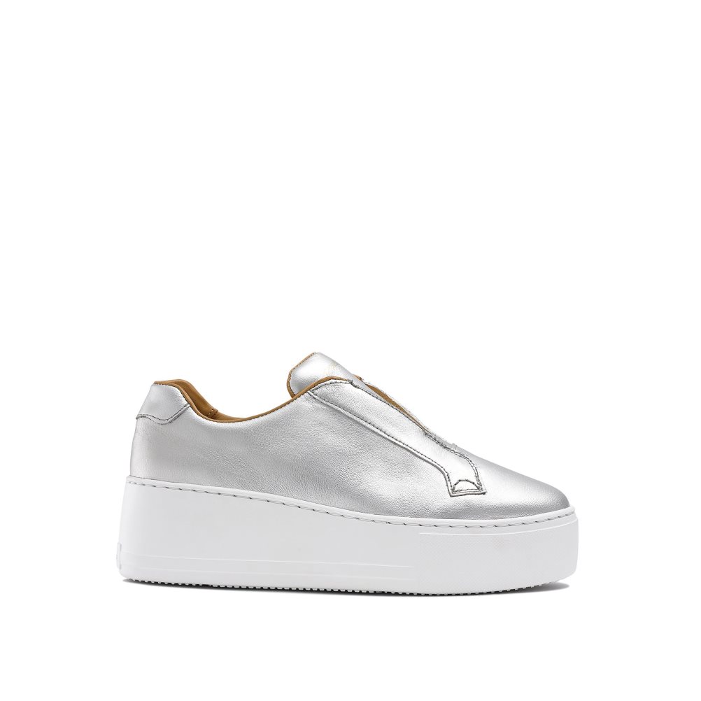 Dámské Boty Na Platformy Russell & Bromley Park Up Flatform Laceless Stříbrné | CZ-50982U