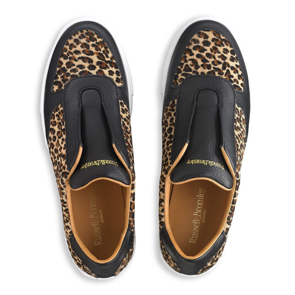 Dámské Boty Na Platformy Russell & Bromley Park Ave Laceless Leopard | CZ-51897I