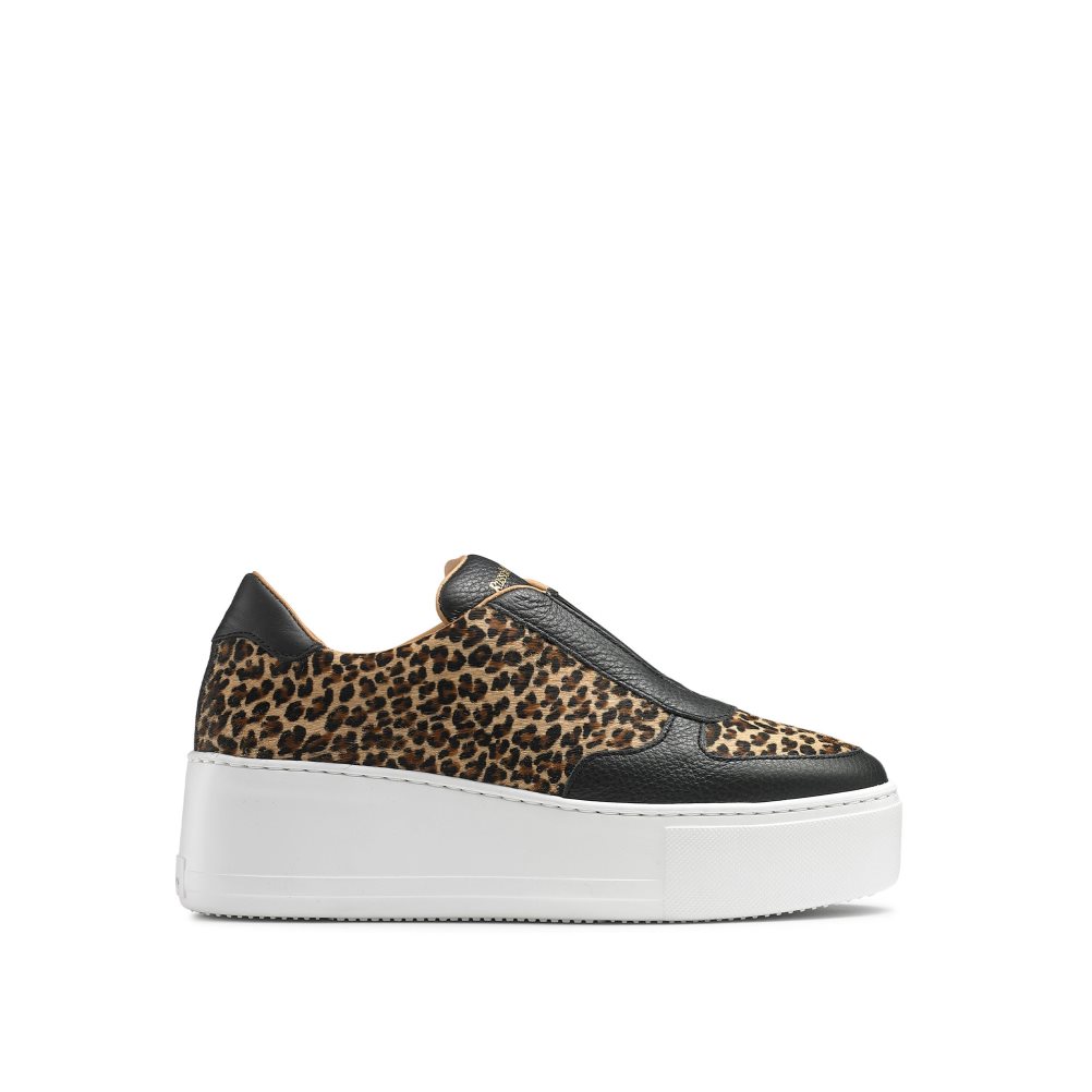 Dámské Boty Na Platformy Russell & Bromley Park Ave Laceless Leopard | CZ-51897I