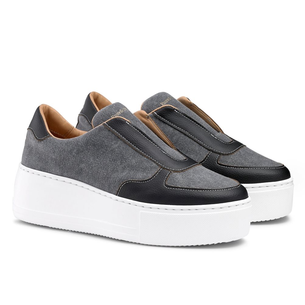 Dámské Boty Na Platformy Russell & Bromley Park Ave Eco Flatform Šedé | CZ-51980F