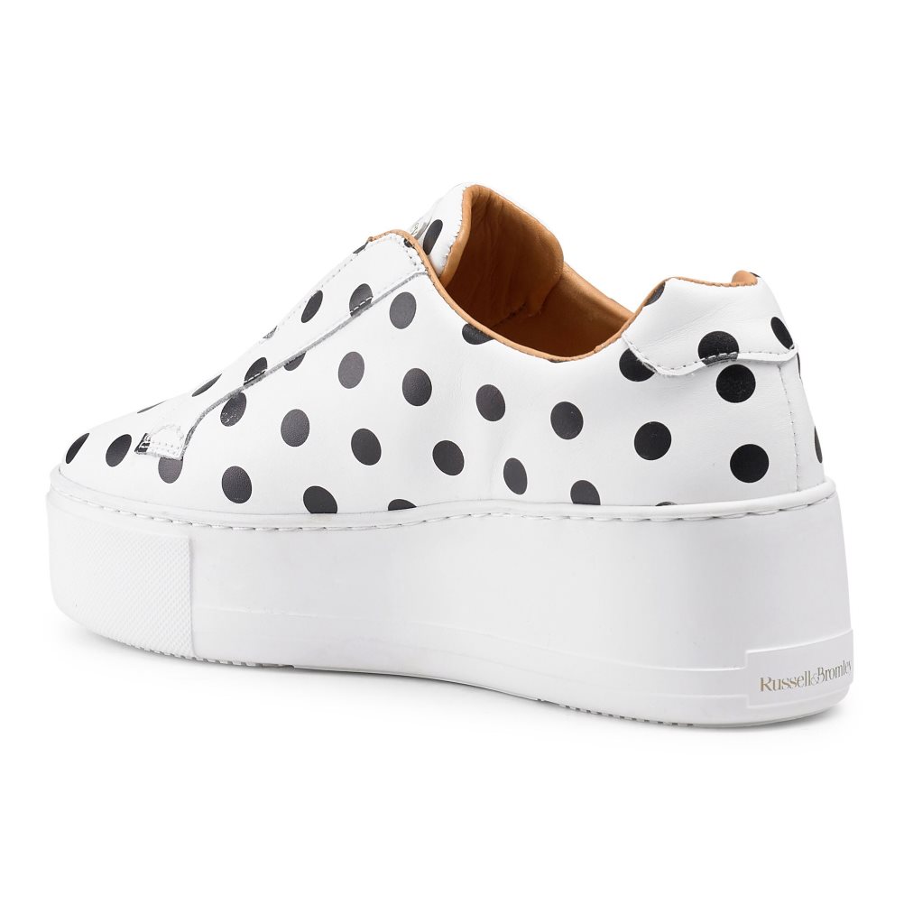 Dámské Boty Na Platformy Russell & Bromley Park Up Flatform Laceless Bílé Černé | CZ-62853A