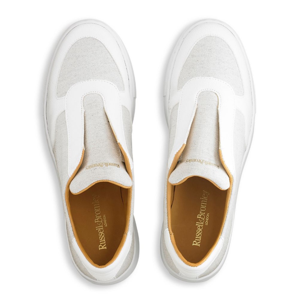 Dámské Boty Na Platformy Russell & Bromley Park Ave Eco Flatform Bílé | CZ-79461E