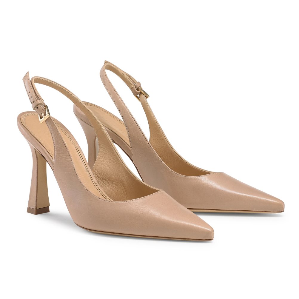 Dámské Lodičky Russell & Bromley Slingback Point Světle Hnědé | CZ-18036W