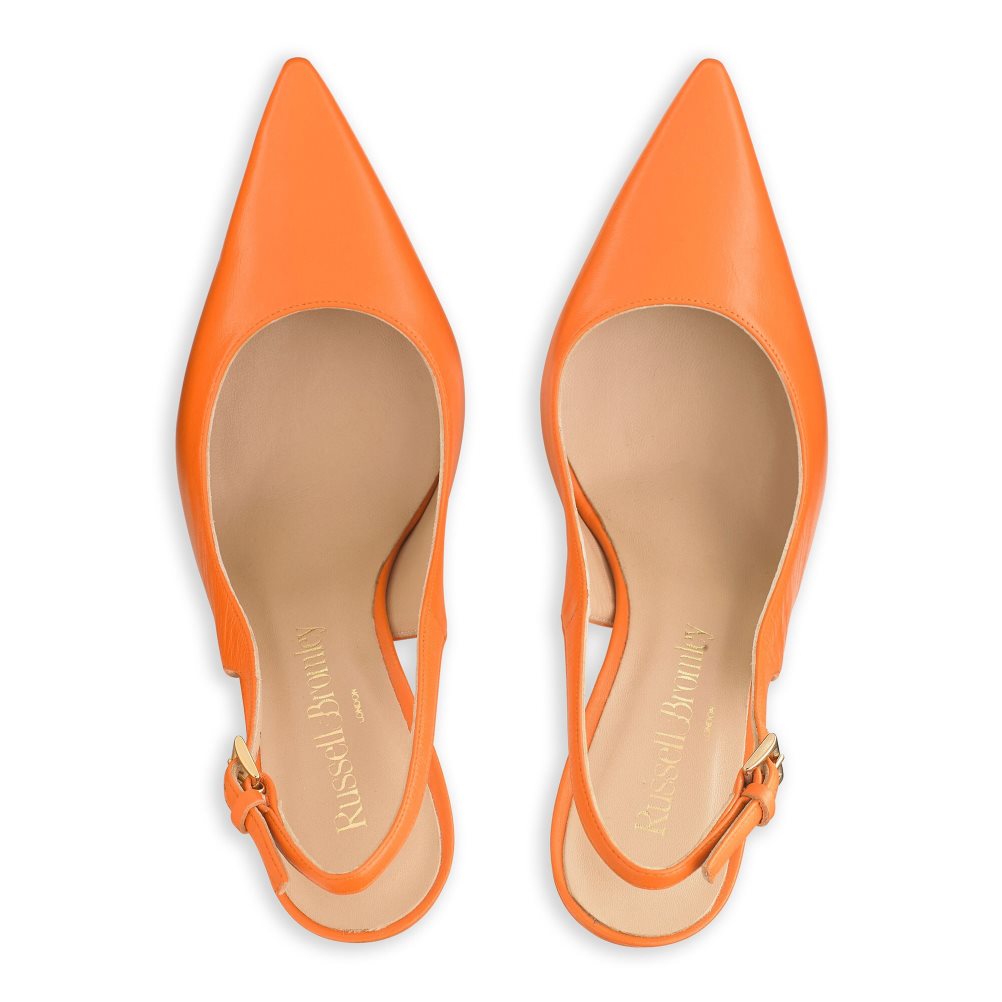 Dámské Lodičky Russell & Bromley Slingback Point Oranžové | CZ-78245C