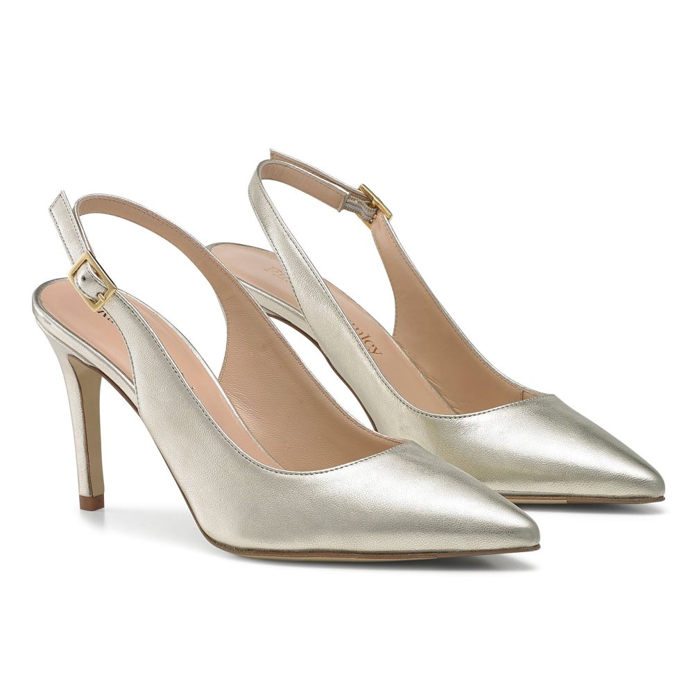 Dámské Podpatky Russell & Bromley 85mm Slingback Zlaté | CZ-14723G