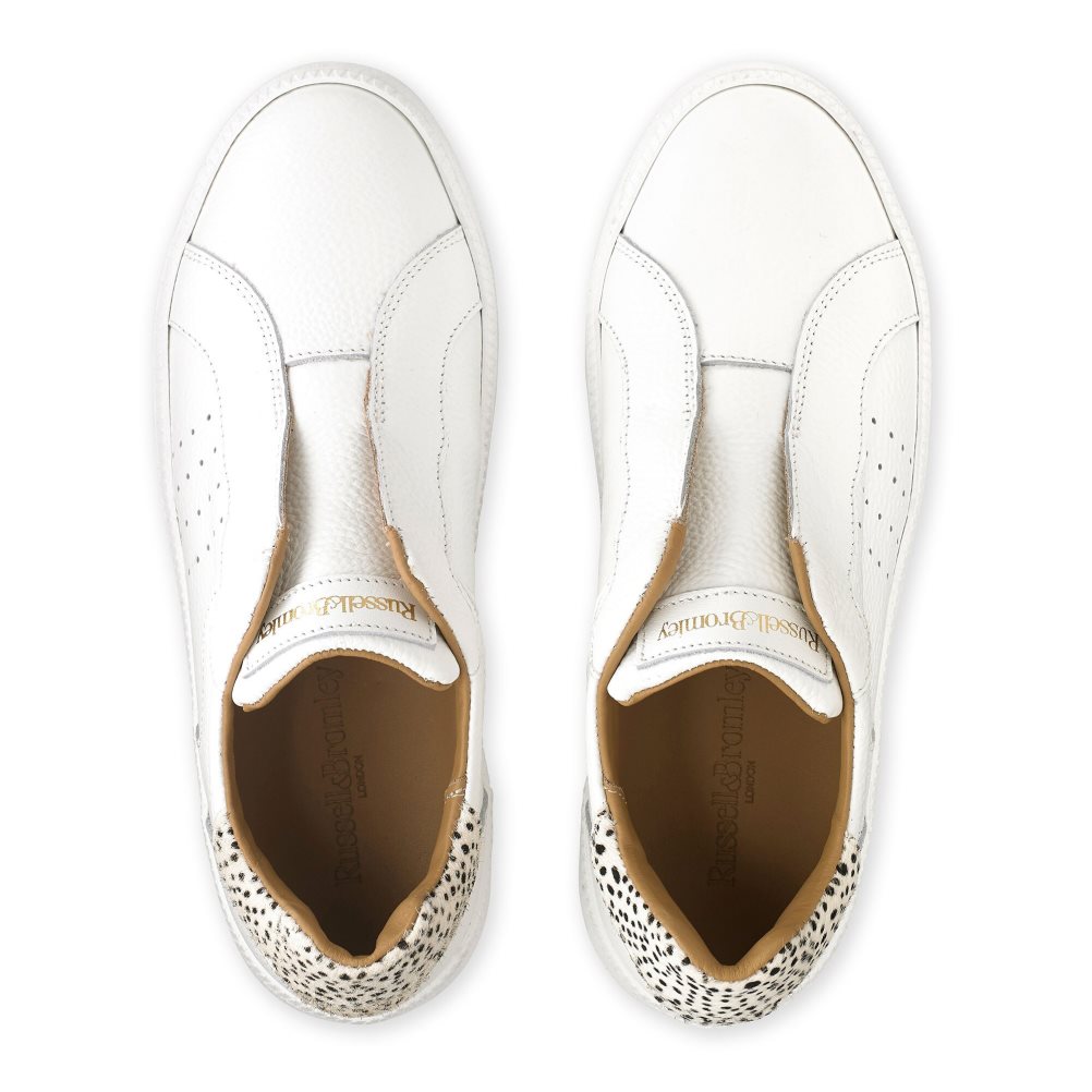 Dámské Tenisky Russell & Bromley Sotto Laceless Bílé | CZ-31752Q