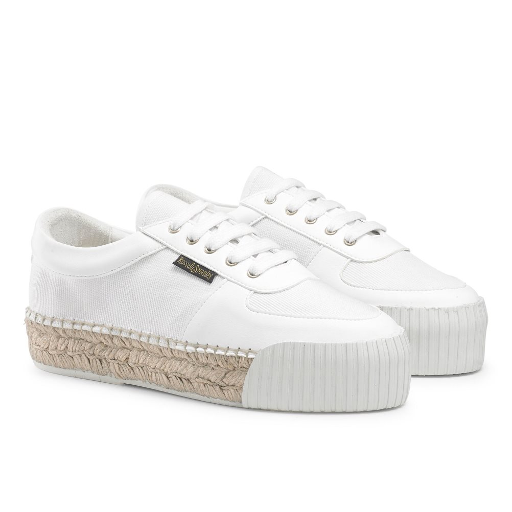 Dámské Tenisky Russell & Bromley Touchdown Espadrilky Bílé | CZ-89562T