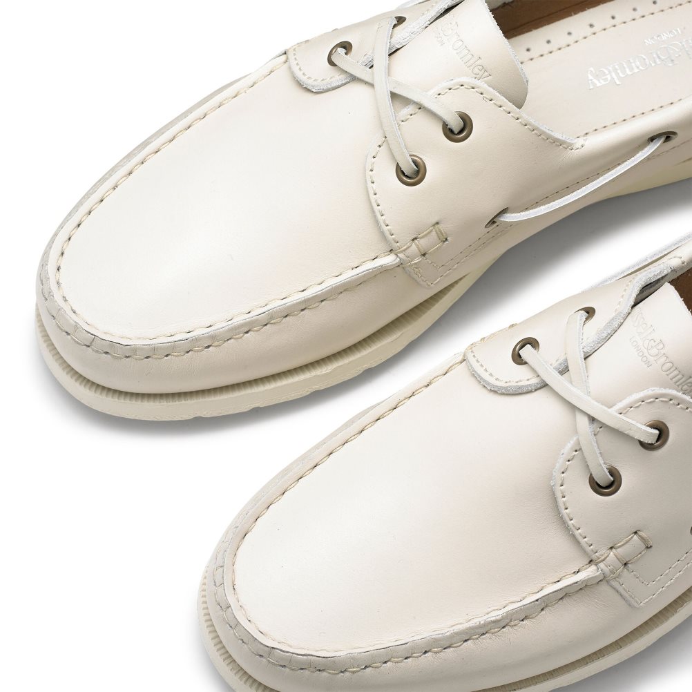 Pánské Boty Casual Russell & Bromley Bowline Waxy Læder Deck Béžový | CZ-91785C