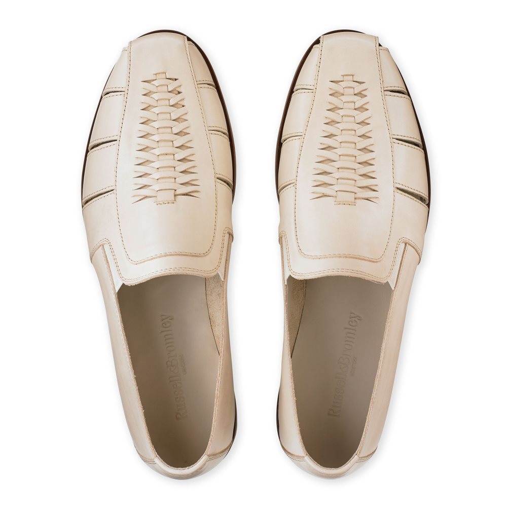 Pánské Boty Casual Russell & Bromley Southend Weave Detail Slip On Béžový | CZ-42653G