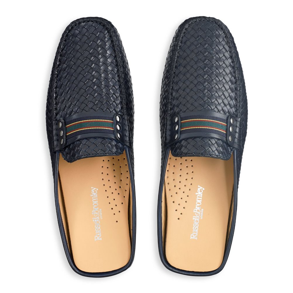 Pánské Loafers Russell & Bromley Cabriolet Backless Tmavě Blankyt | CZ-56870G