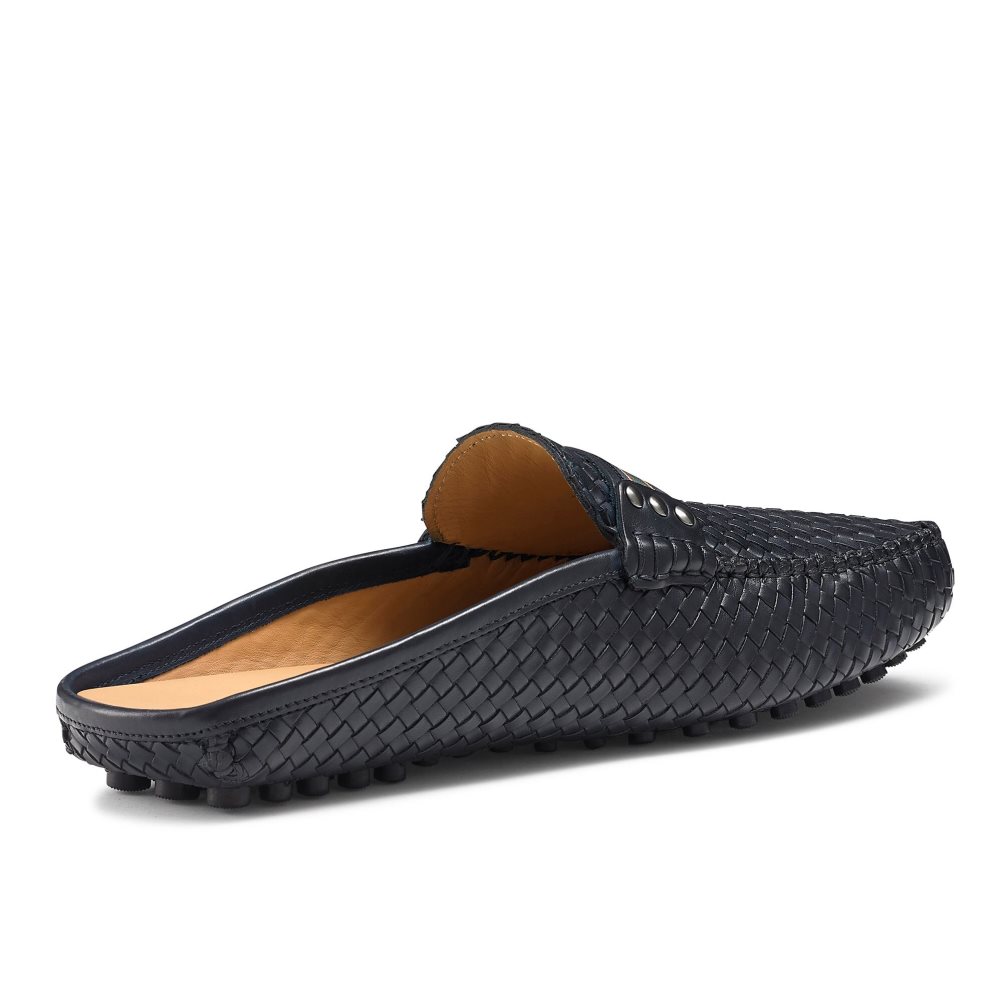 Pánské Loafers Russell & Bromley Cabriolet Backless Tmavě Blankyt | CZ-56870G