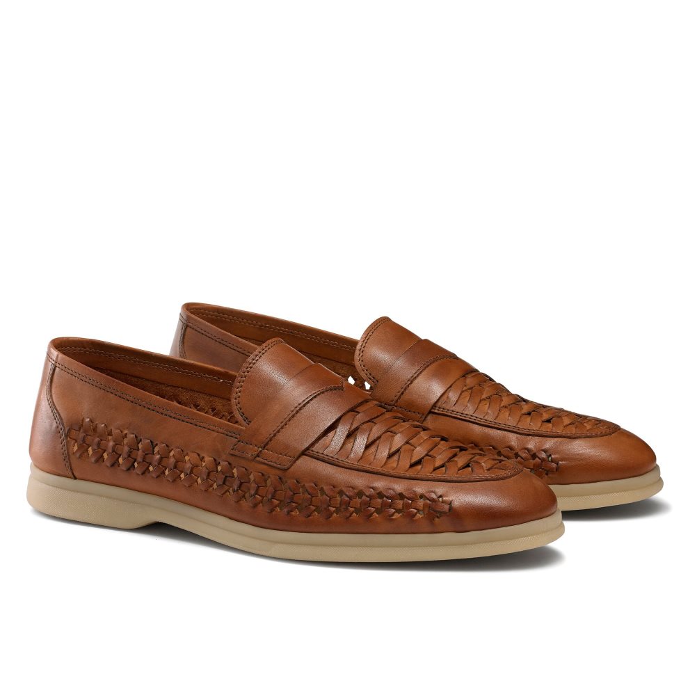 Pánské Loafers Russell & Bromley Uppermost Weave Detail Hnědé | CZ-45269X