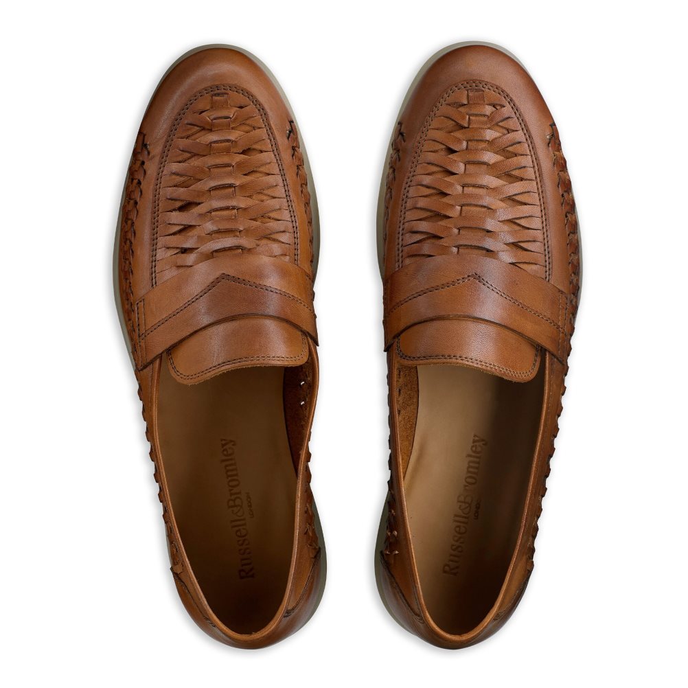 Pánské Loafers Russell & Bromley Uppermost Weave Detail Hnědé | CZ-45269X