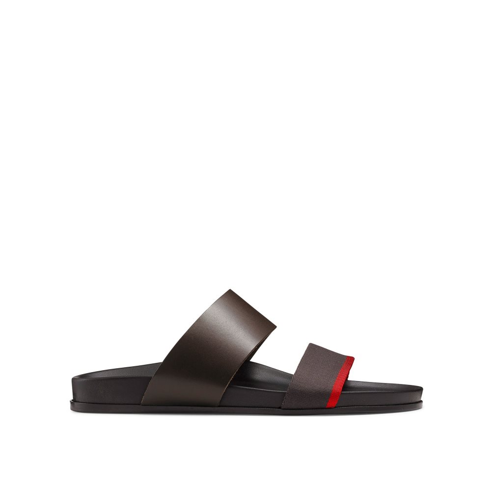 Pánské Sandály Russell & Bromley Fab Line Footbed Čokolády | CZ-36108E