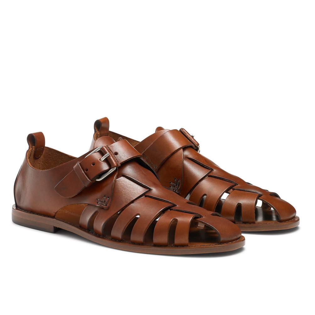 Pánské Sandály Russell & Bromley Neptune Buckled Fisherman Hnědé | CZ-26957F