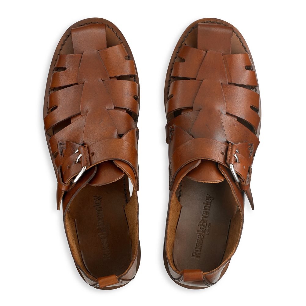 Pánské Sandály Russell & Bromley Neptune Buckled Fisherman Hnědé | CZ-26957F