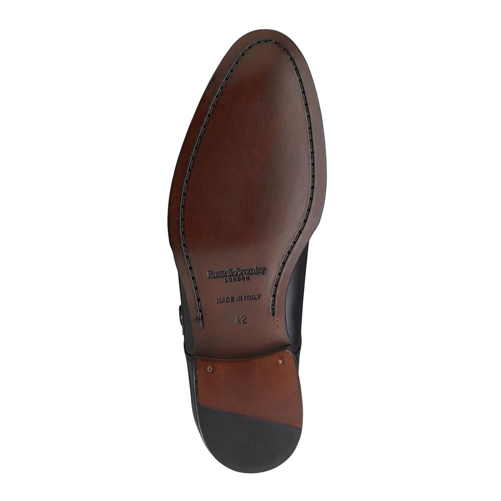 Pánské Společenské Boty Russell & Bromley Birch Double Přezkou Monk Černé | CZ-34895Y