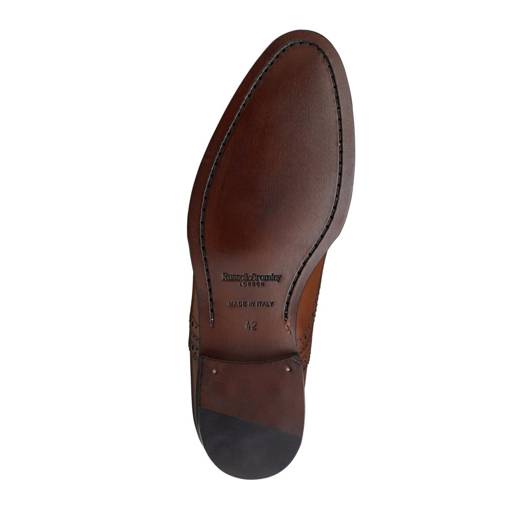 Pánské Společenské Boty Russell & Bromley Oak Antiqued Brogue Oxford Tmavě Hnědé | CZ-60281M