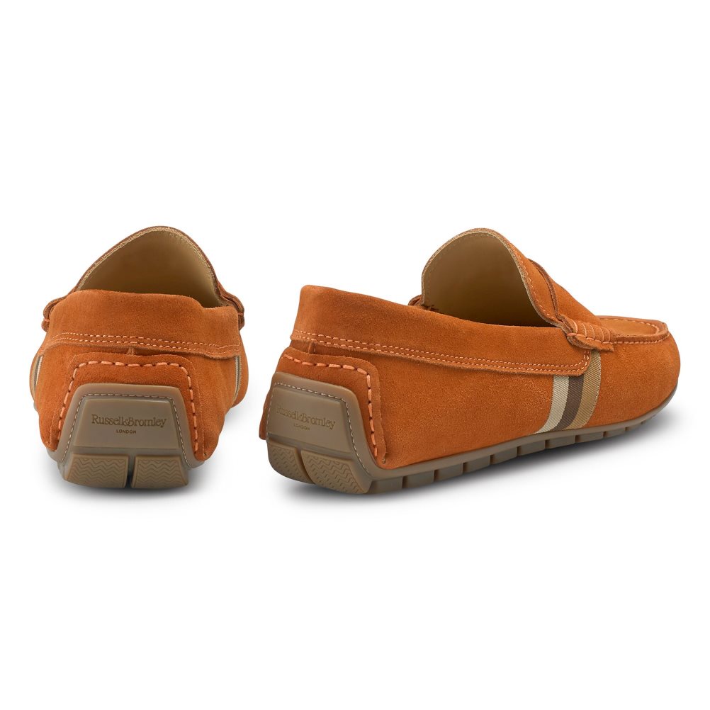 Pánské Společenské Boty Russell & Bromley Soft Wear Driver Hnědé | CZ-68205S