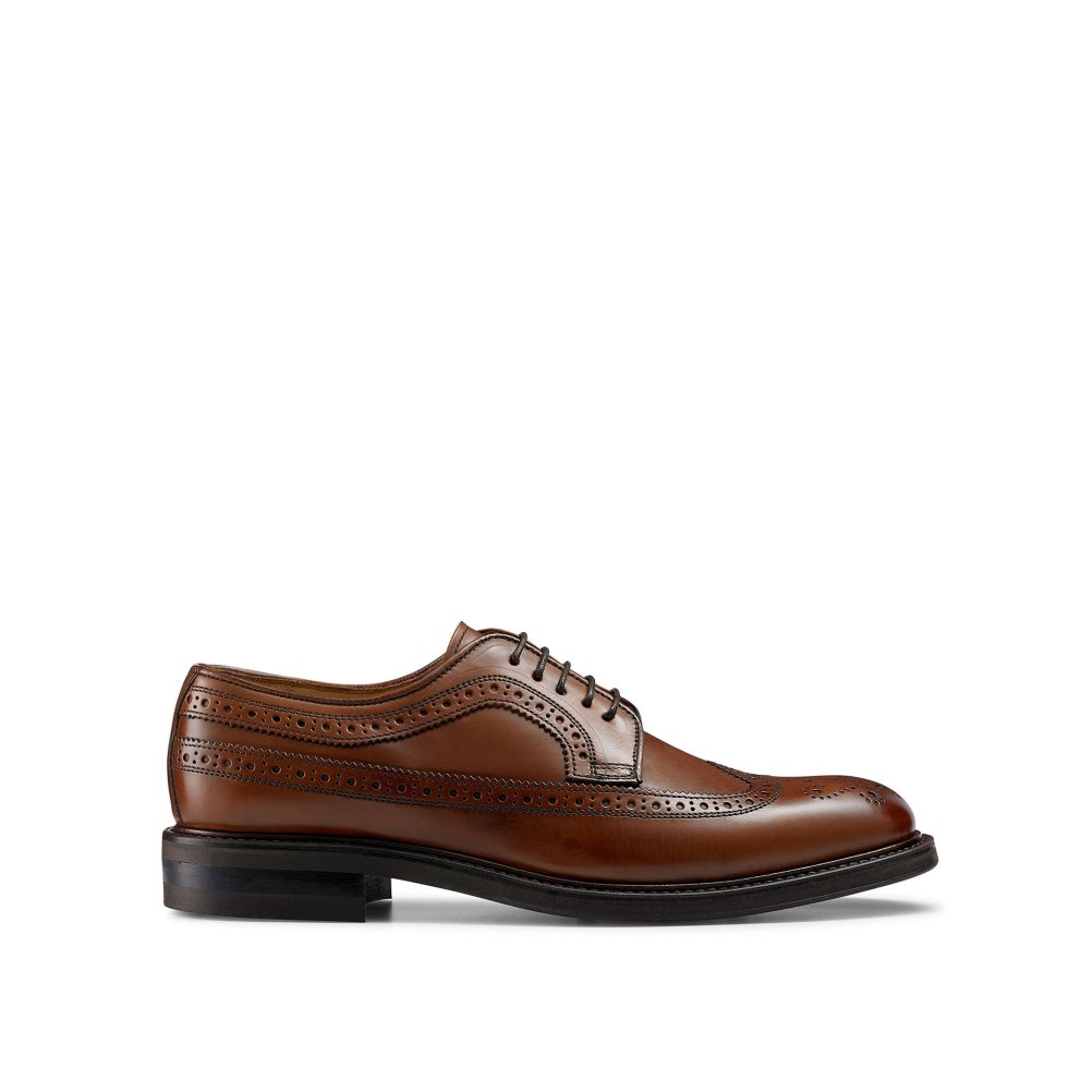 Pánské Společenské Boty Russell & Bromley Southport Rubber Sole Derby Tmavě Hnědé | CZ-95642G