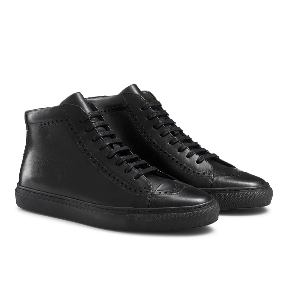 Pánské Tenisky Russell & Bromley Legend Luxury High-top Černé | CZ-92340G