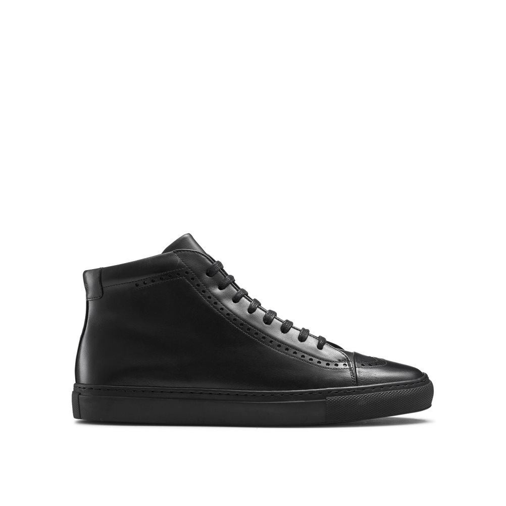 Pánské Tenisky Russell & Bromley Legend Luxury High-top Černé | CZ-92340G