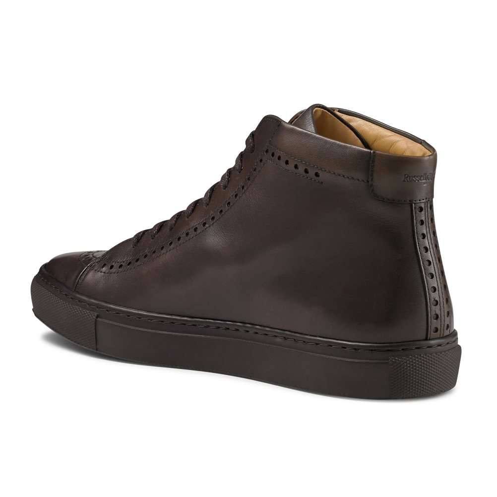 Pánské Tenisky Russell & Bromley Legend Luxury High-top Čokolády | CZ-96084H