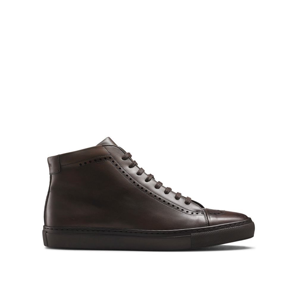 Pánské Tenisky Russell & Bromley Legend Luxury High-top Čokolády | CZ-96084H