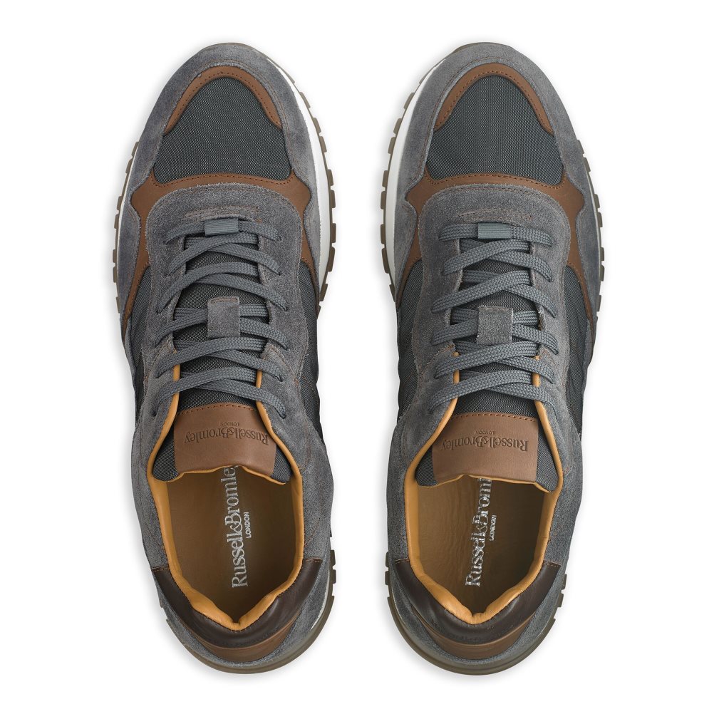 Pánské Tenisky Russell & Bromley Rannoch Oxford Krajkové Runner Šedé | CZ-79482F