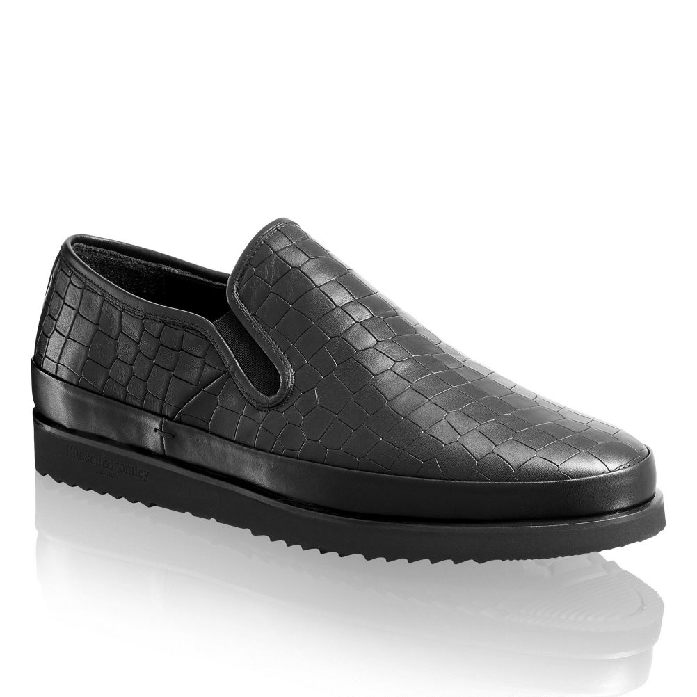 Pánské Tenisky Russell & Bromley Sanmarino Slip-on Černé | CZ-03628O