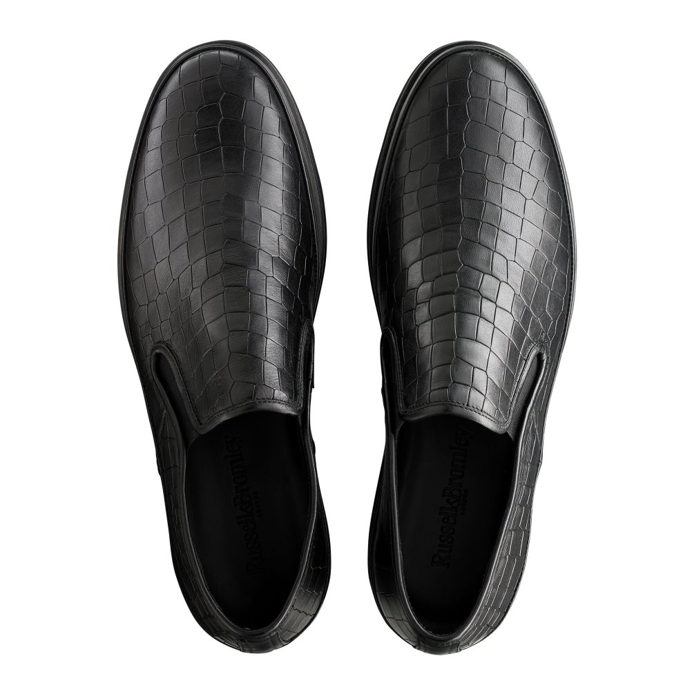 Pánské Tenisky Russell & Bromley Sanmarino Slip-on Černé | CZ-03628O